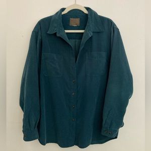 Vintage Forest Green Button Down Shirt